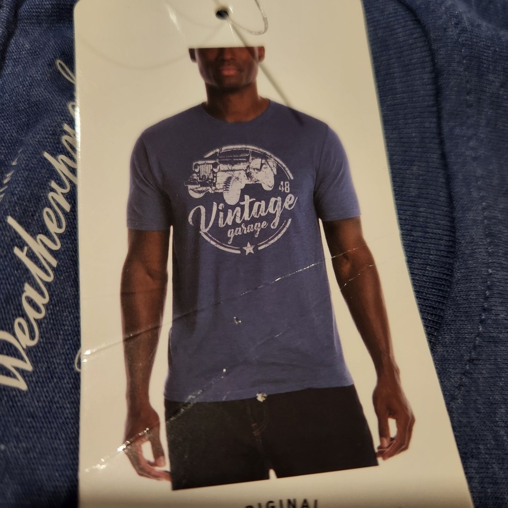 Weatherproof Vintage‎ Men's Graphic Crew Neck Short Sleeve Tee, Blue, Size Large